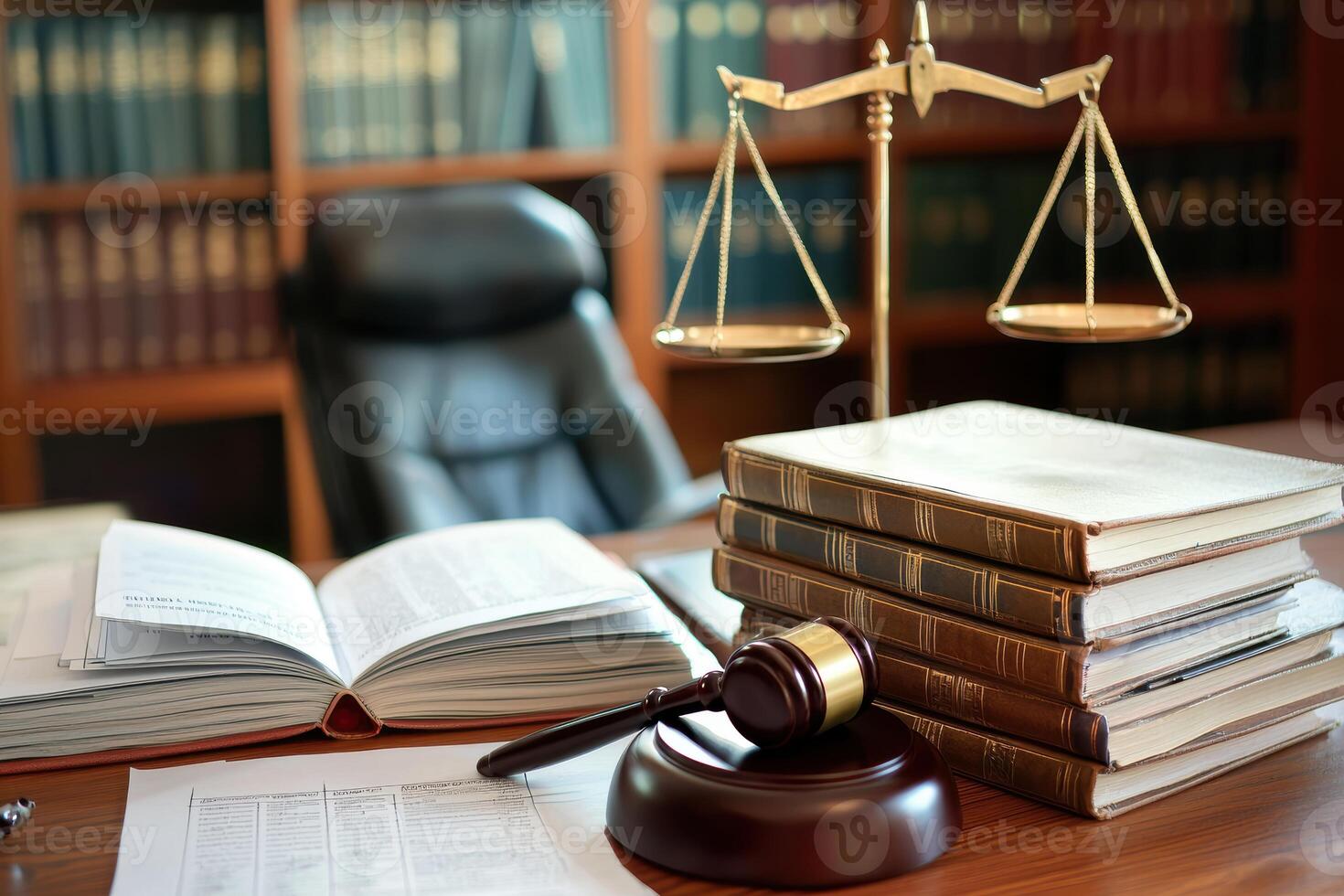 Home lawyer s office with bankruptcy books and legal documents for professional representation photo